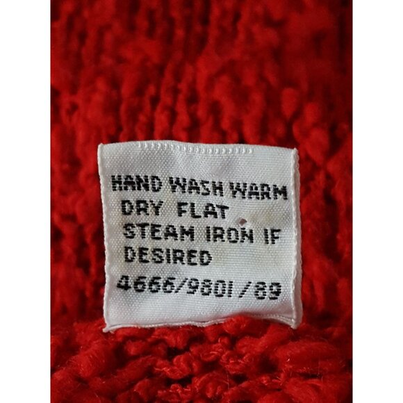 Greenwich Square Vintage 80s Womens Sweater Top Short Sleeve Nubby Red S - Picture 6 of 10